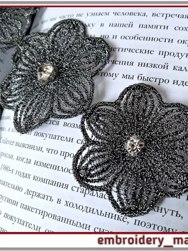 In the Hoop Embroidery design set FSL Flowers Jewelry 3