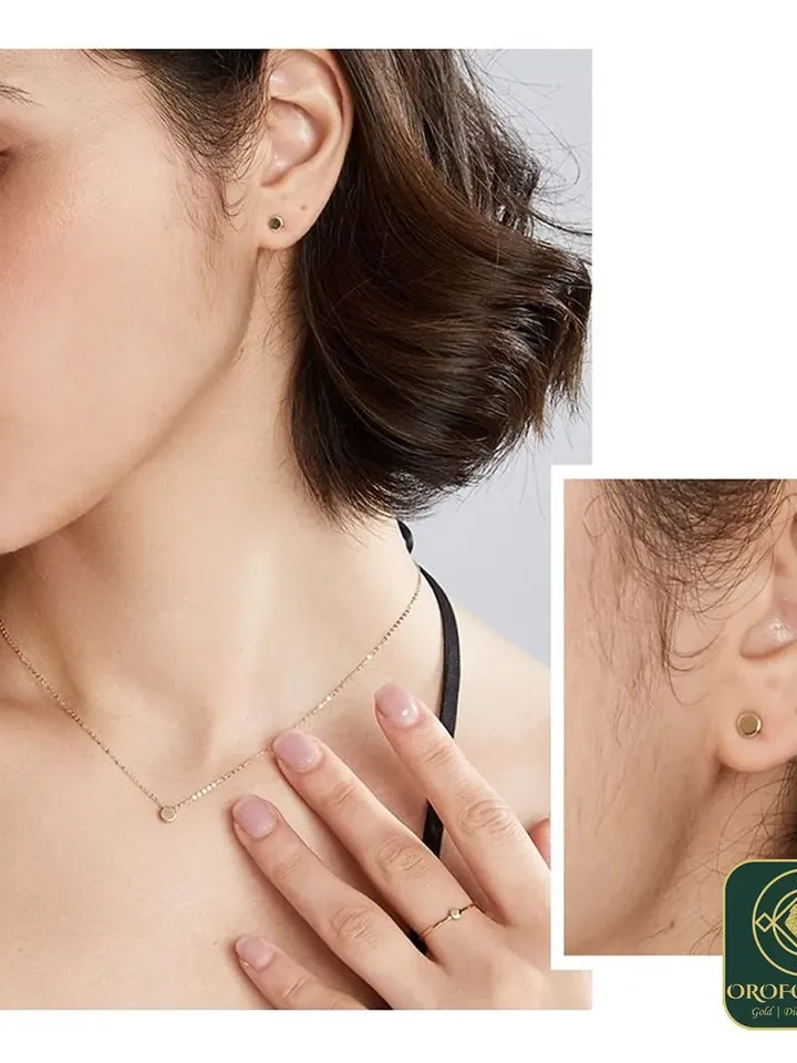 14k 3mm Gold Round Solid Stud Earrings for Women Pushback Earlobe Minimalistic Dainty Anniversary Birthday Gift for her