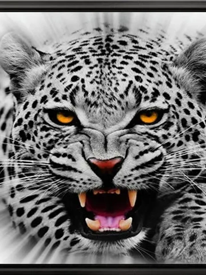 Wild Leopard Print on Canvas , Floating Frame Option, Modern Wall Art, Extra Large Canvas Wall Art