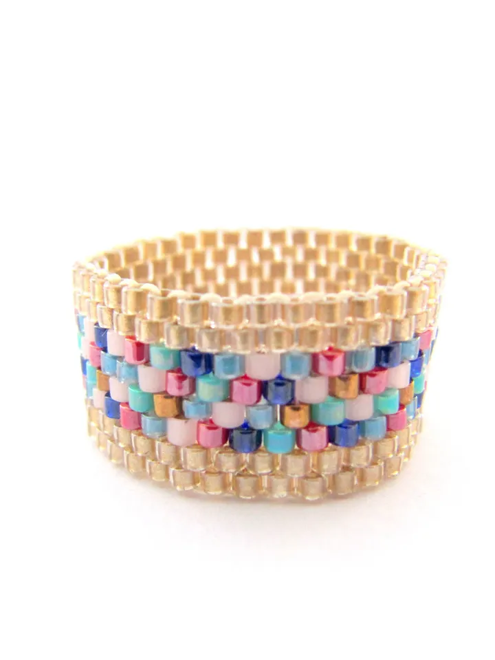 Miyuki ring, Peyote ring, Antialergic ring Miyuki gift for woman, confortable ring miyuki