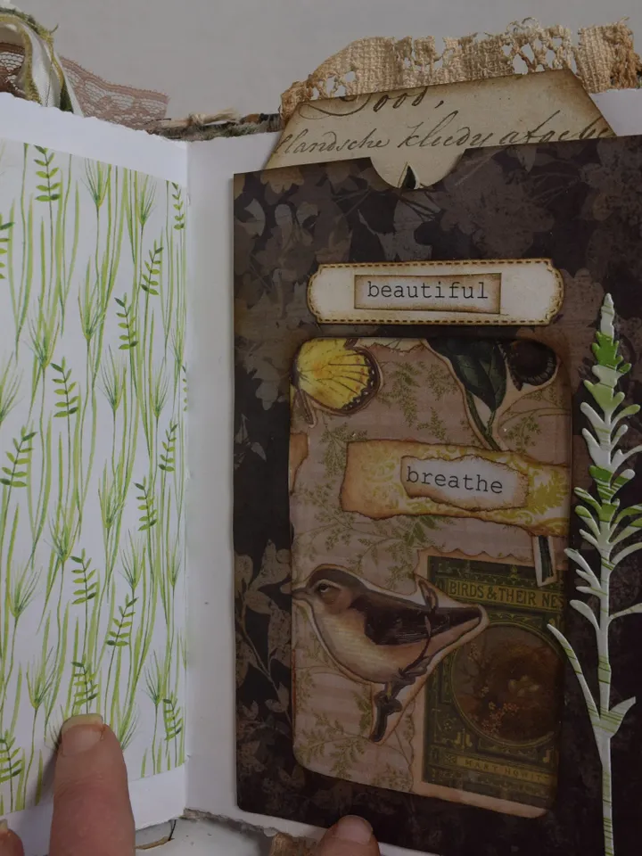 Nature Themed Junk Journal-Handmade Journal-Repurposed Materials Journal