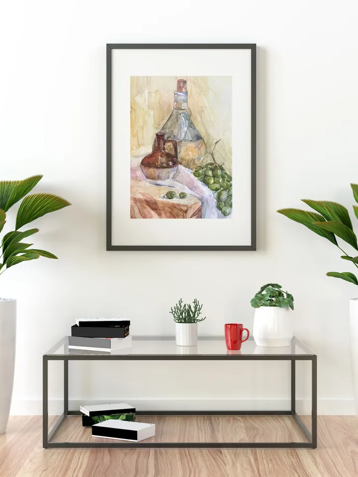 Still life with grapes - fruits,wall decoration, wall art,hanging picture