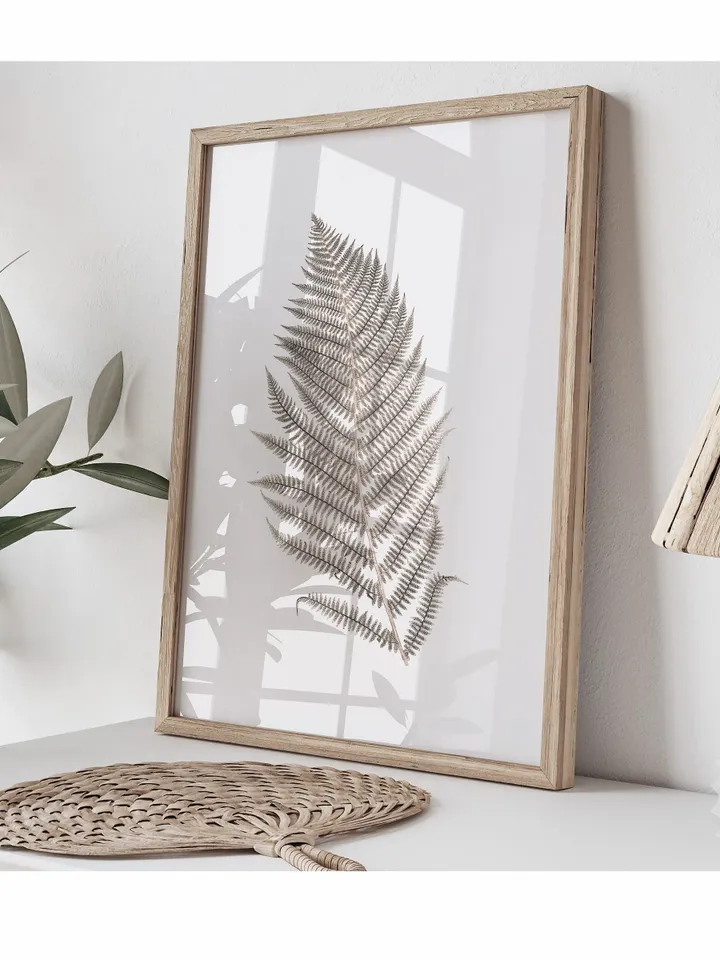 Vintage Fern Leaf Botanical Art, Printable Farmhouse Wall Art For Living Room | 337