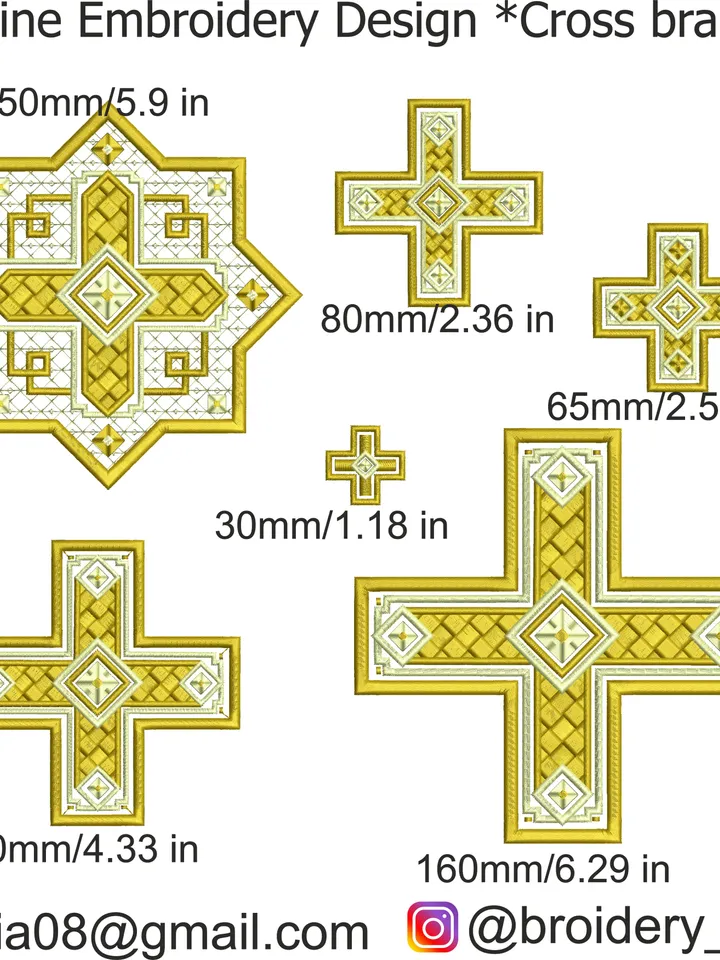 Machine Embroidery Designs Cross braided- Set design-6 size