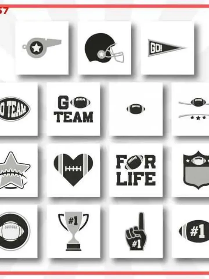 15 Football Fan Embroidery Design Pack,7 sizes,Chop it, Match Instant Download,Digital Machine,Holiday Applique Design,Gnomes Embroidery,