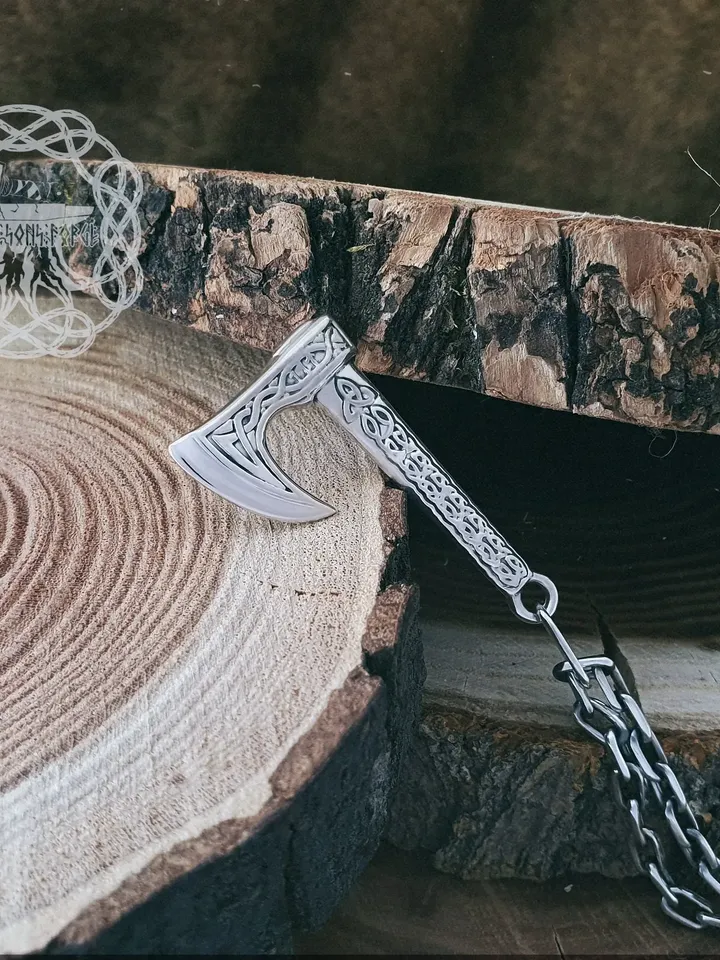 Viking Axe Pendant Sterling Silver Battle Axe Pendant Berserk Symbol Scandinavian Jewelry Norse Viking Jewelry