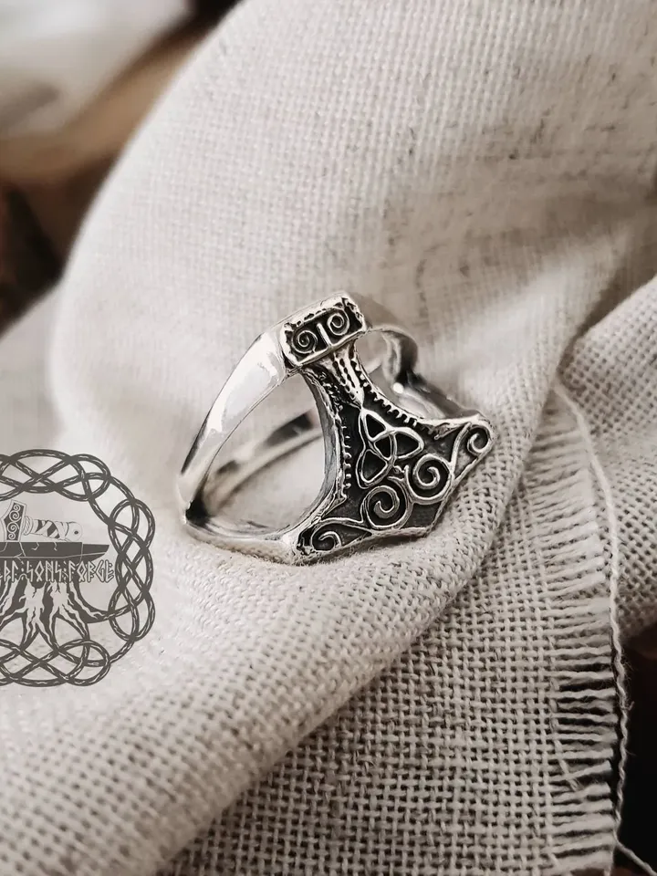 Thor Hammer Ring, Mjolnir Ring, Viking Ring, Sterling Silver Ring, Norse Ring, Viking Jewelry