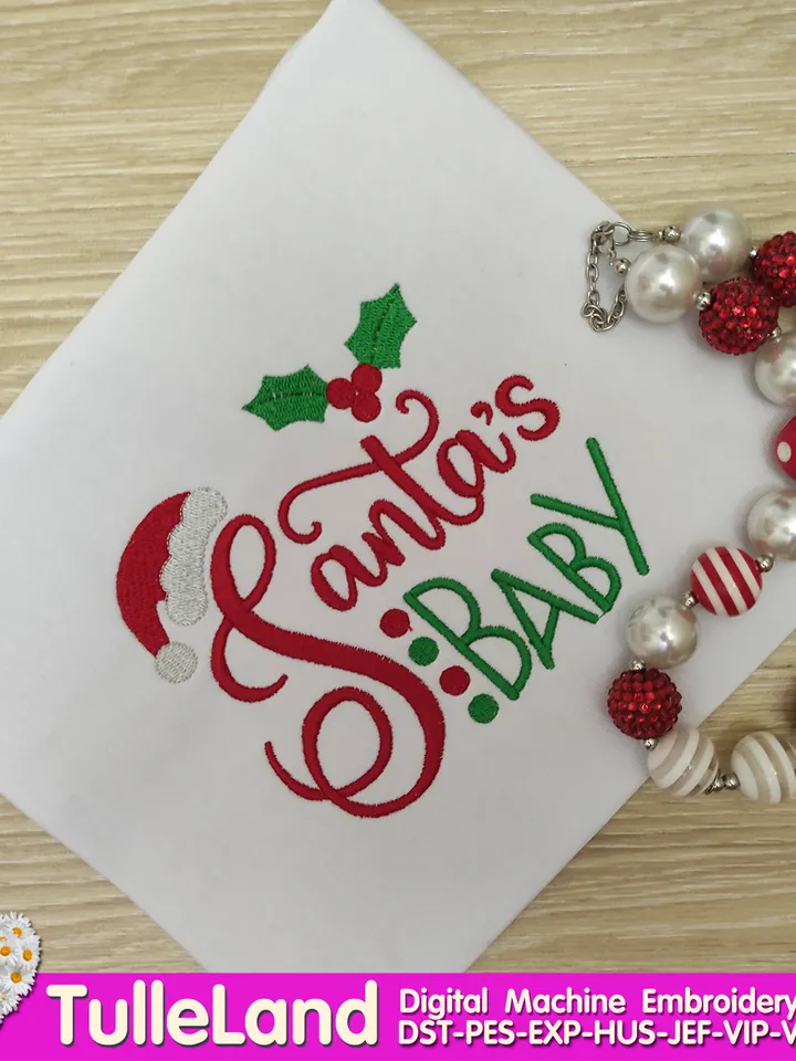 Christmas Santas Baby 1st Christmas My first Christmas Claus hat New Year Design applique for Machine Embroidery
