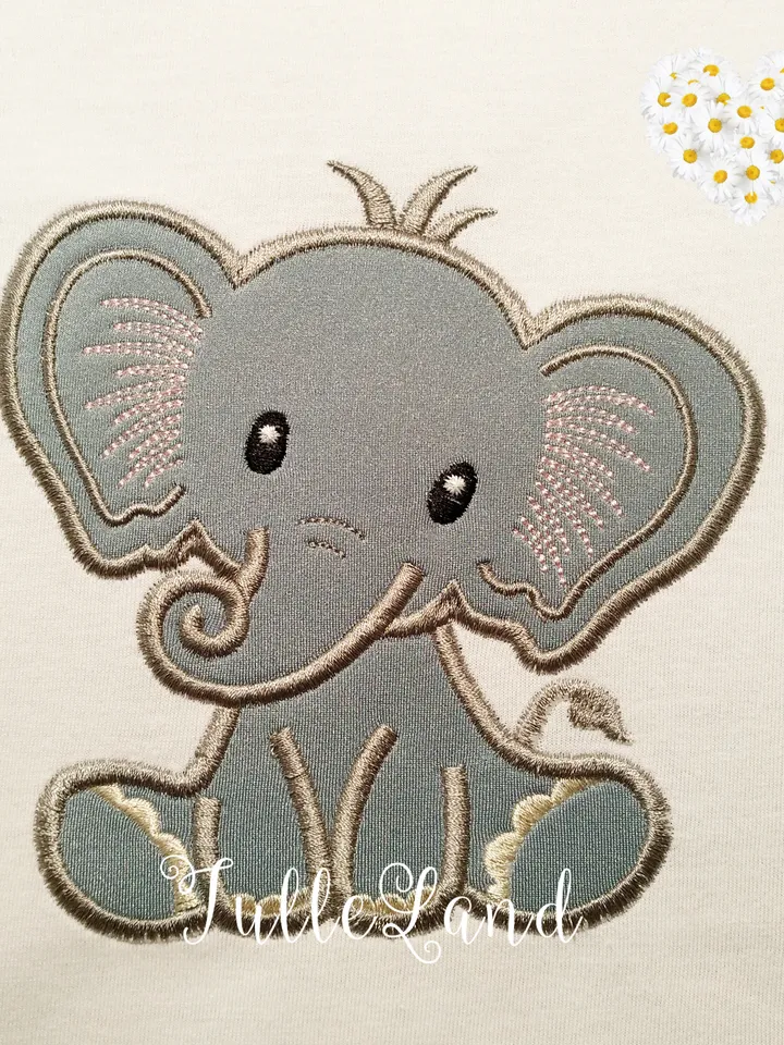 Baby Elephant for Boy Nursery Elephant Elephant Party Design Applique for Machine Embroidery