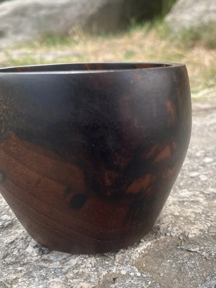 Handcarved Walnut Wood Kuksa, Handmade Mug, Wooden Cup, Camping Mug