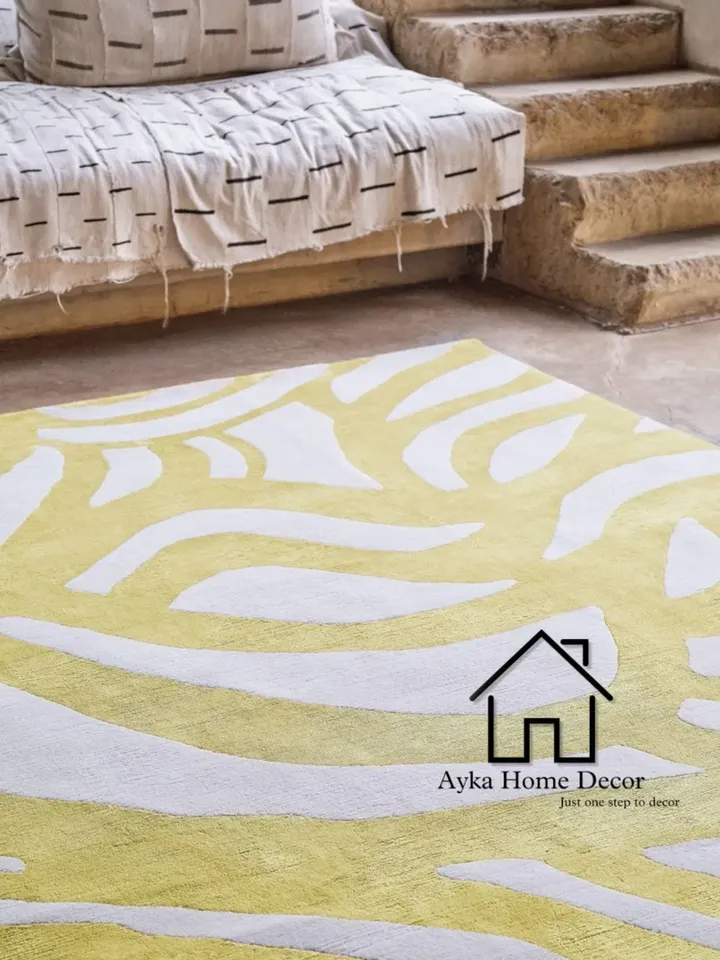 Ayka 100% Handmade Wool And Viscose Area Rug For Hall Kitchen Living Room Bed Room Bath Room Dining Room Kids Room Carpet / Christmas Gift