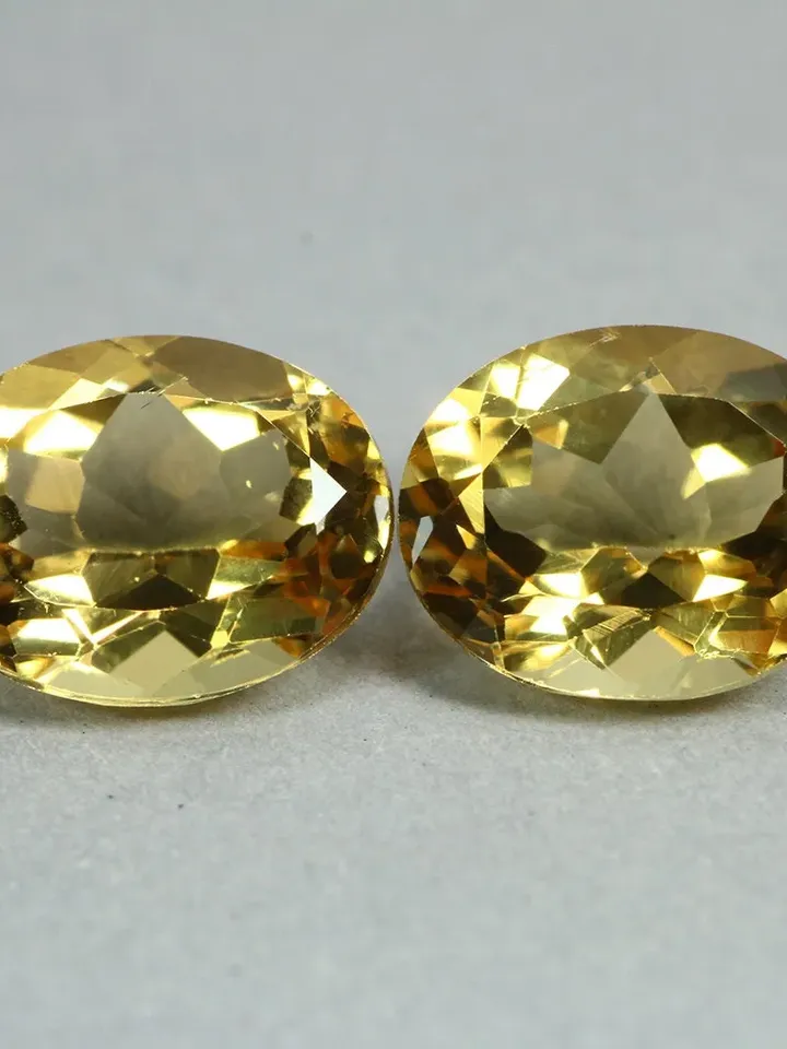5.24 CT Eye-Catching Fire Unheated 100% Natural Golden Yellow Beryl From Brazil Pair