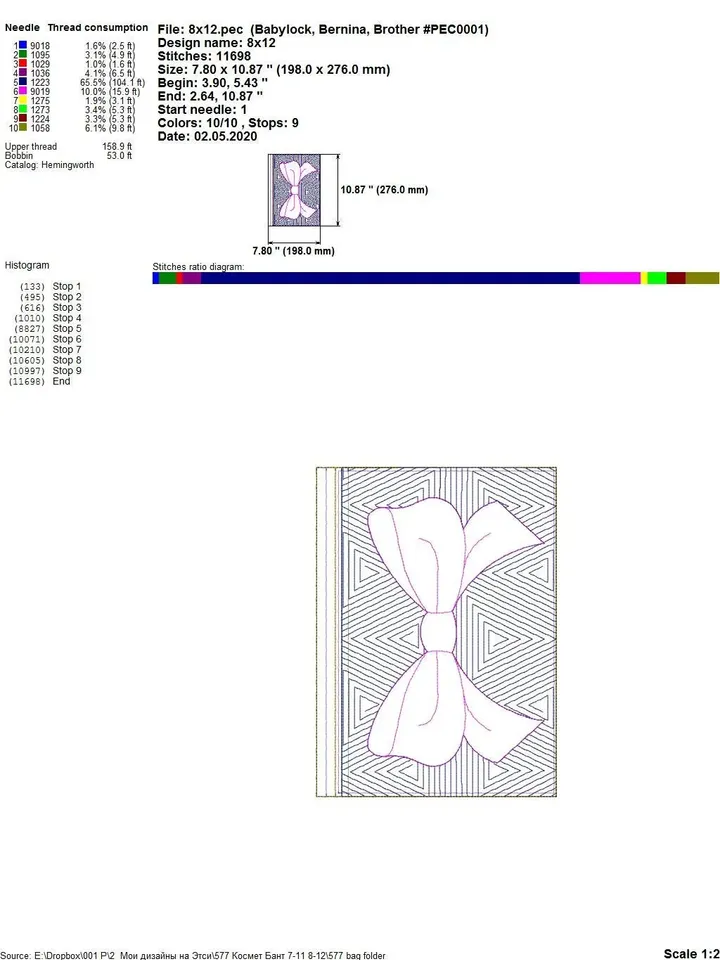 Machine embroidery designs in the hoop zipper bag travel zip bag embroidery design ITH zippered bag Embroidery Design. File Instant Download