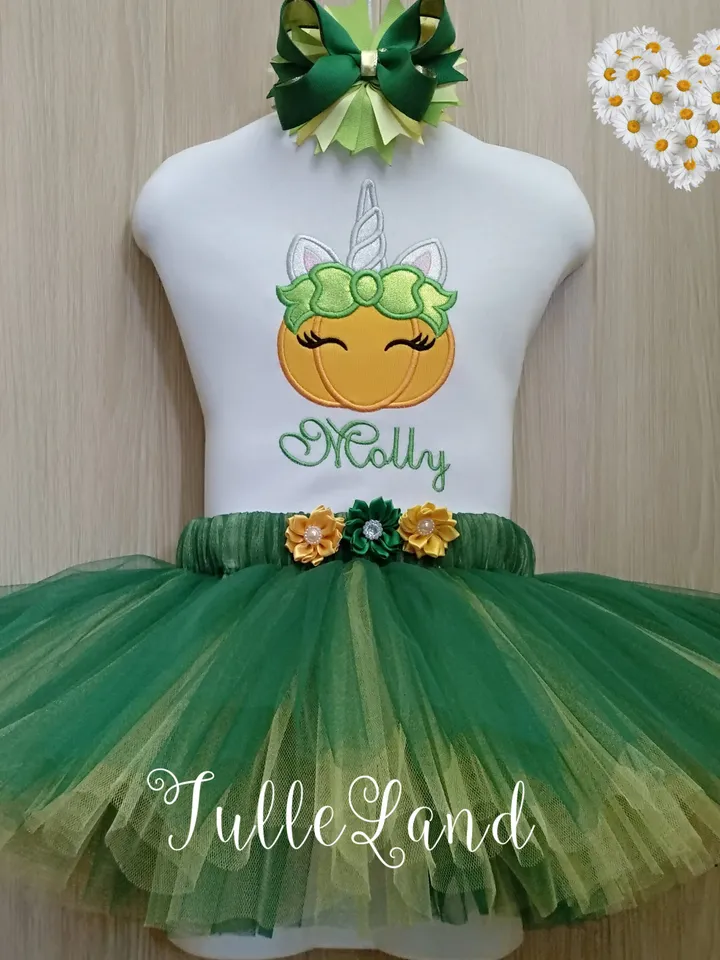 Unicorn  Halloween Pumpkin with Bow Machine embroidery applique design