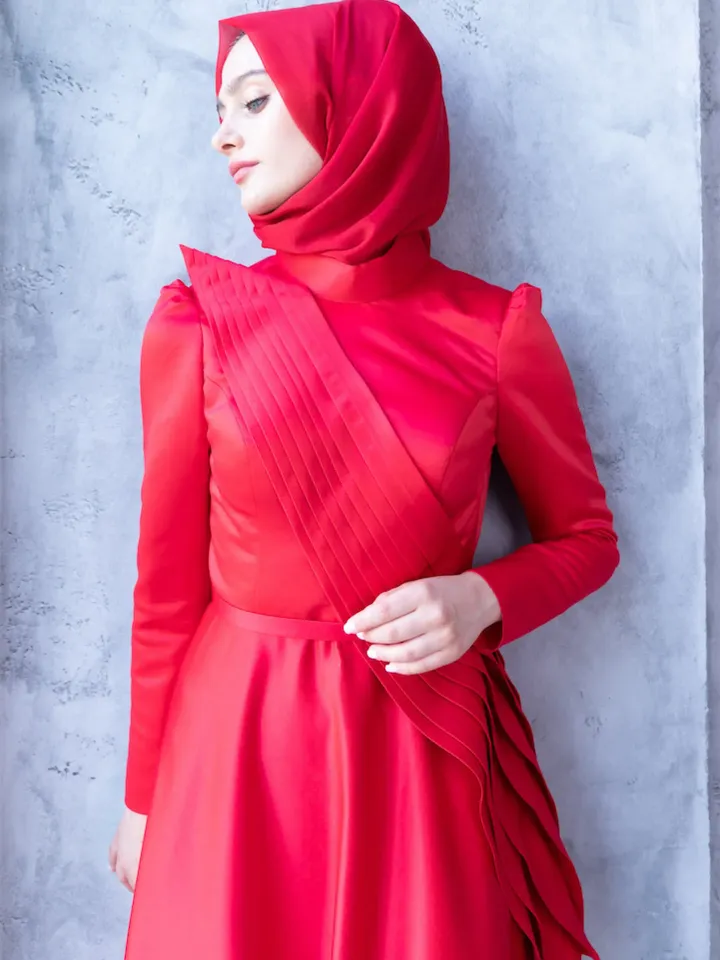 AHUNARE HIJAB - Wedding Dress, Muslim Evening Gown, Nikah, Islamic Wedding, Engagement, Bridesmaid,