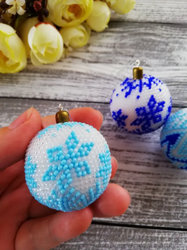 Christmas Balls Set Beaded Balls on the Christmas tree Ball Christmas