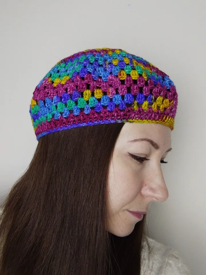 Colorful beret for women French beret crochet Spring beret multicolor