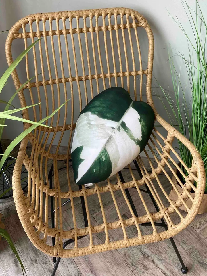 Philodendron White Princess pillow / Philodendron pillow /  philodendron leaf cushion / rare plant pillow / plant lover gift