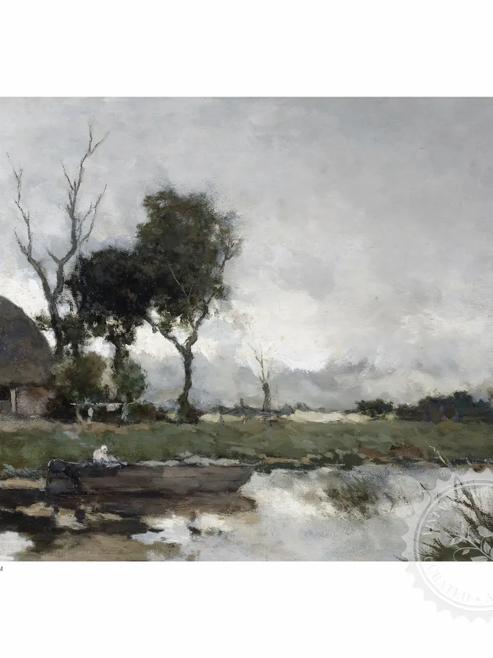 Cottage Landscape Oil Painting, Vintage Print, Autumn Printable Wall Art Decor | 335