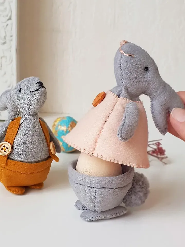 Felt Bunny Egg Holder Pattern , Easter Table Decorations , Easter Ornaments , Easter Bunny Decor , Felt Pattern