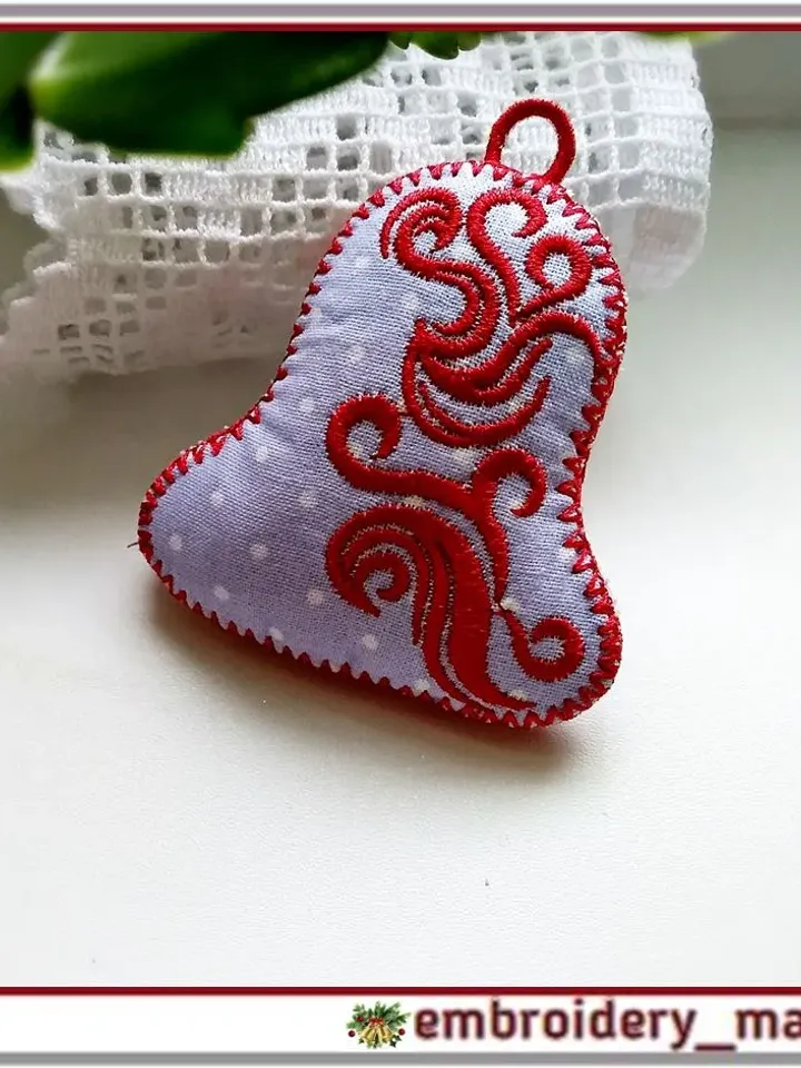In the hoop tree toy bell machine embroidery design