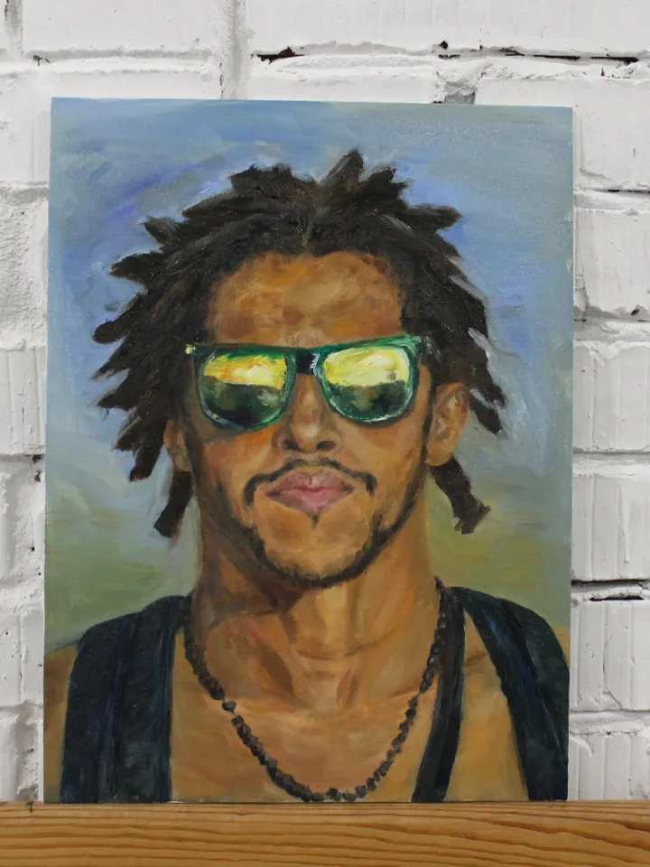 Man portrait oil painting original on canvas