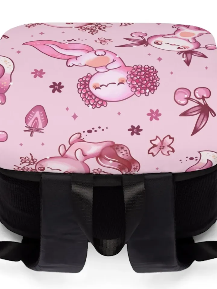 Kawaii Axolotl TTRPG Shoulder Backpack | Over the Shoulder Tabletop Roleplaying Game Bag of Holding, Compact Sized Accessory Bag, DnD5e