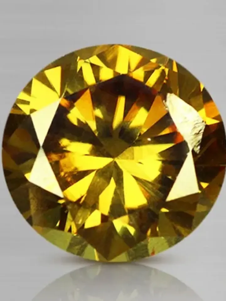 3.45 Ct Golden Brown Moissanite Round cut Loose Gemstone for jewelry