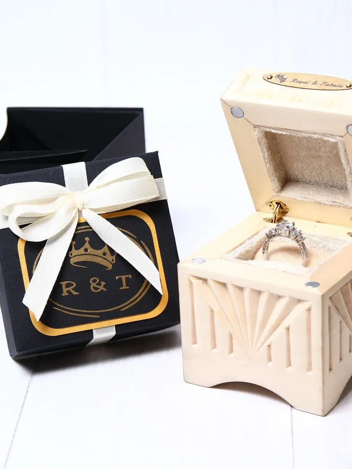 Musical marriage proposal ideas Wood music ring bearer box Engraved engagement ring box Сustom proposal ring box