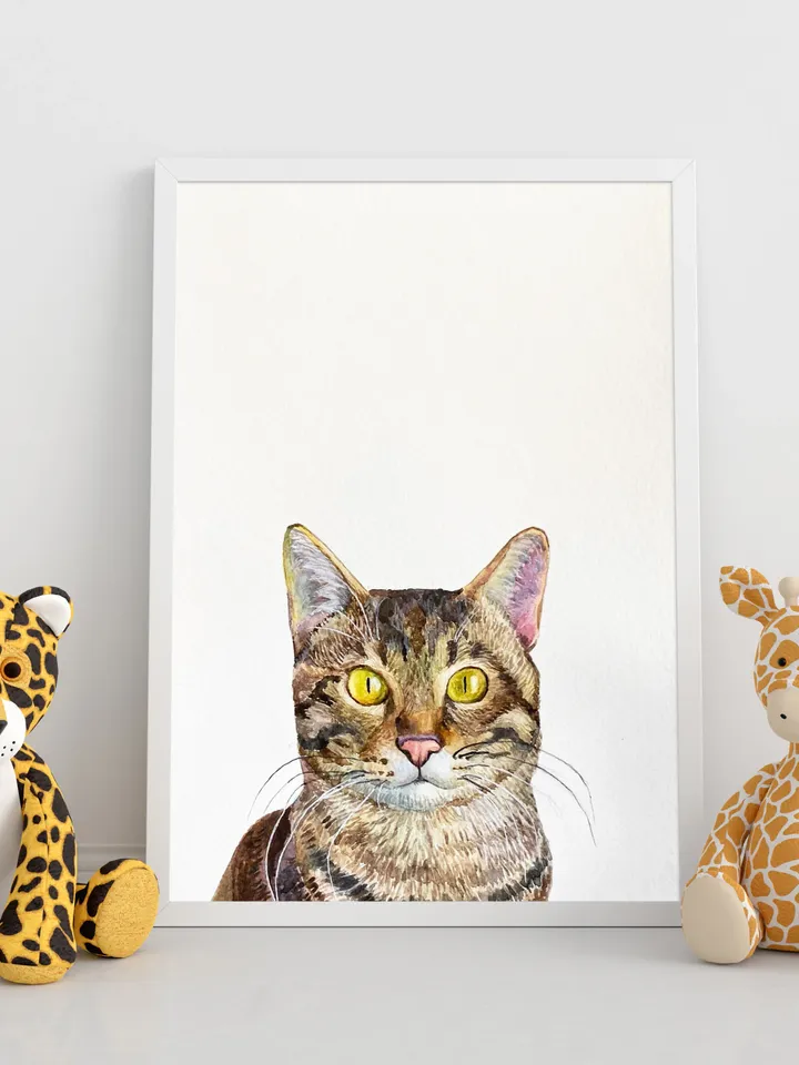 Hand-painted watercolor painting pet portrait custom pet painting 5X7