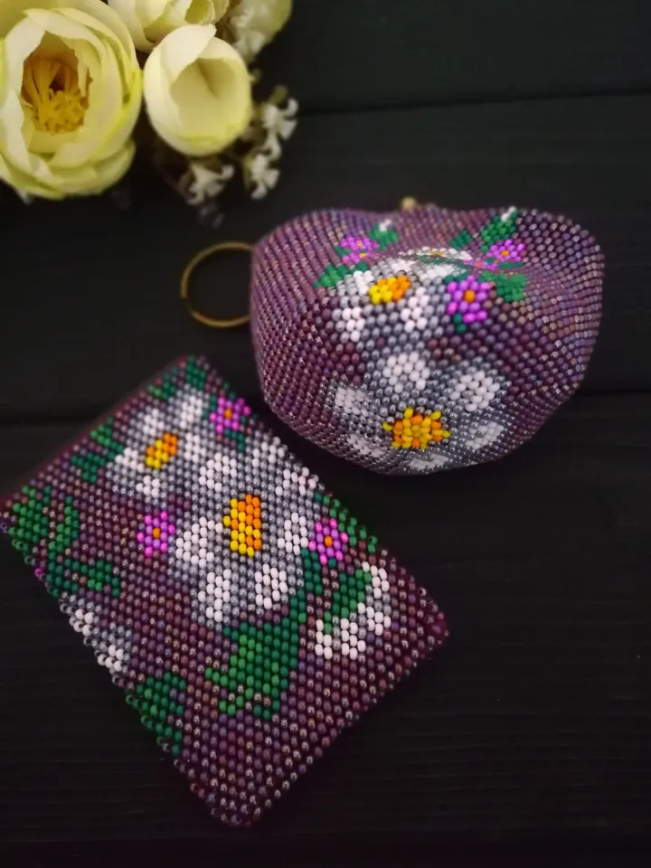 Bead Crochet Pattern   , Crochet cardholder  ,  cardholder crochet pattern
