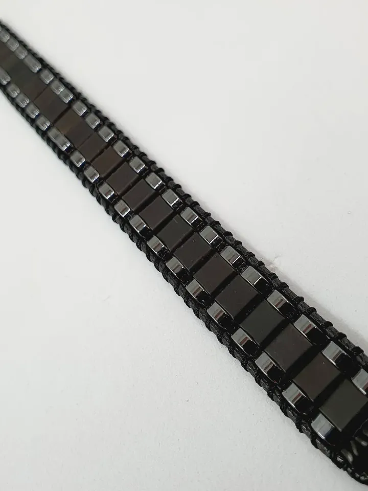 Hematite Wristlet, Black Bracelet, Gifts for Dad, Anniversary gifts, Stylish Jewelry, Unique Gifts, Causal Accessorize, Gifts for Groom