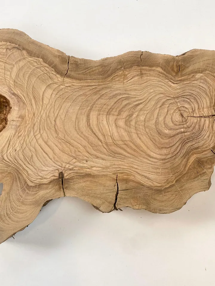 Live Edge Round Olive Wood Slab, 18"x9"x1.2" Epoxy Resin Wood, Burl Wood, Tree Slice