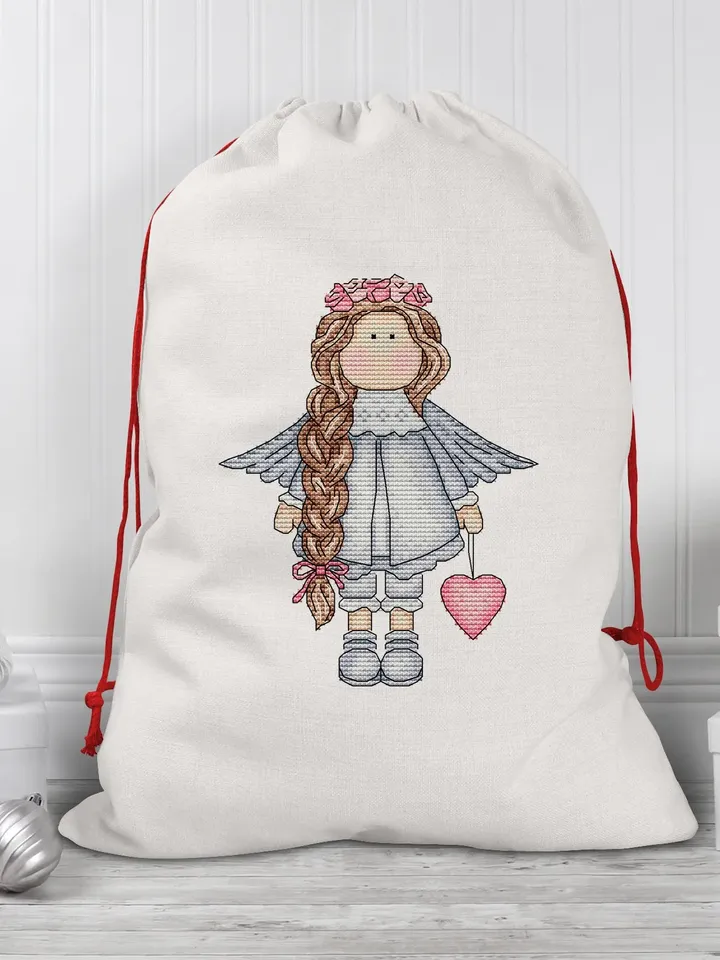 Doll Angel Cross Stitch Pattern Cute Doll Winter Cross Stitch Girl Cross Stitch Pattern Instant Download PDF