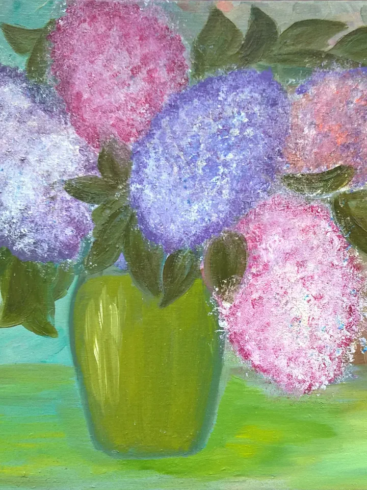 Purple lilac flowers oil painting Lilac colour flowers Wall art Modern contemporary artwork