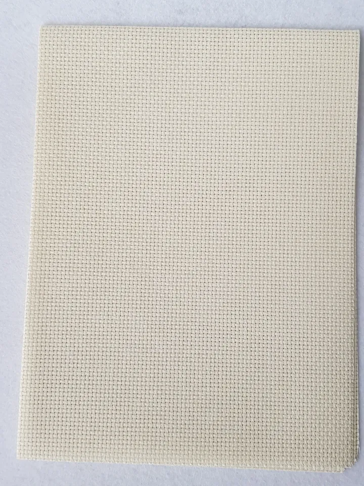 14 count AIDA canvas for cross stitsh, light olive color fabric for embroidery, fabric needlework