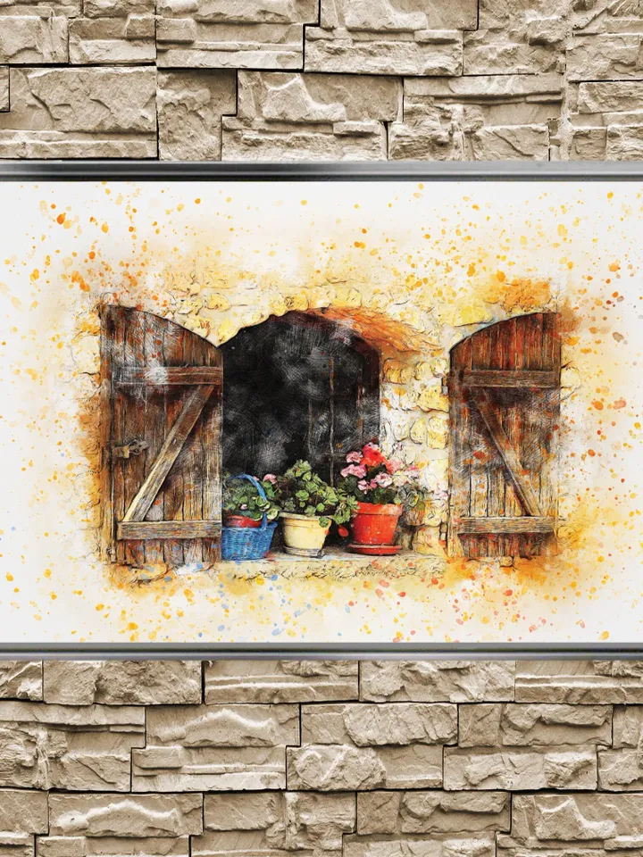 Authentic window Print on Canvas , Floating Frame Option, Modern Wall Art, Extra Large Canvas Wall Art