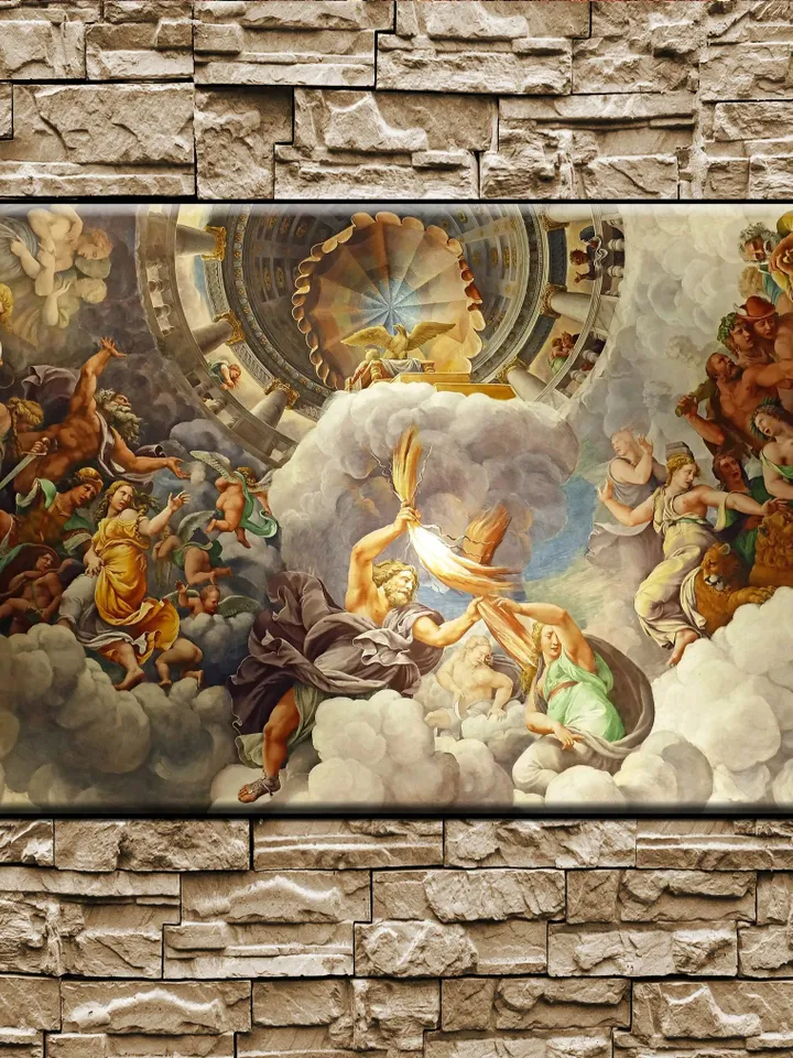 Zeus & Hera , Greek Mythology Print on Canvas , Floating Frame Option, Modern Wall Art, Extra Large Canvas Wall Art