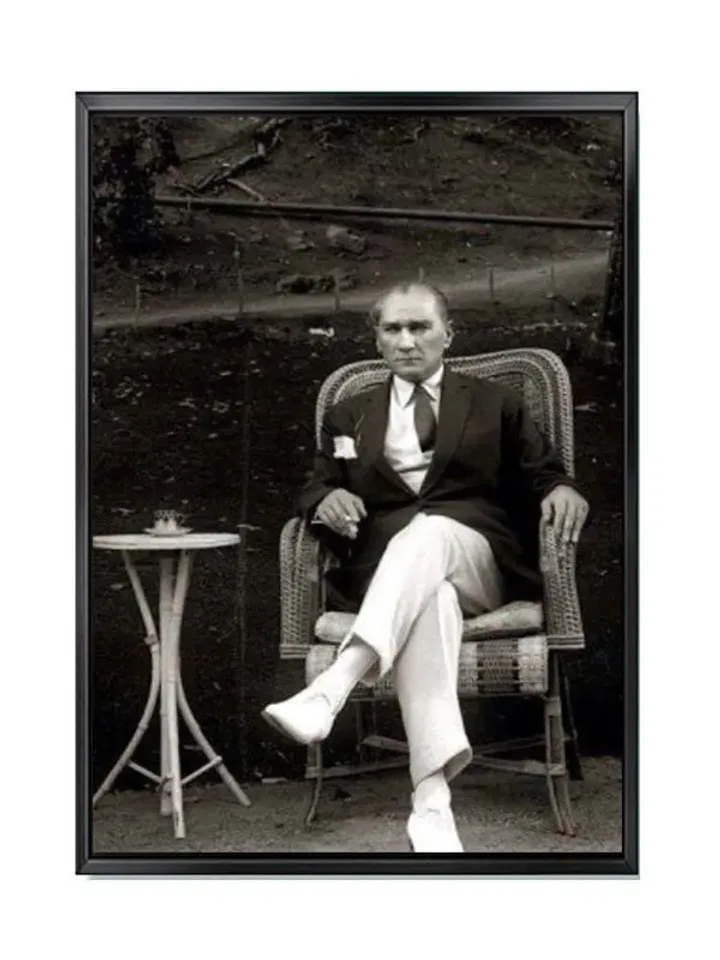 Mustafa Kemal Atatürk Print on Canvas , Floating Frame Option, Modern Wall Art, Extra Large Canvas Wall Art