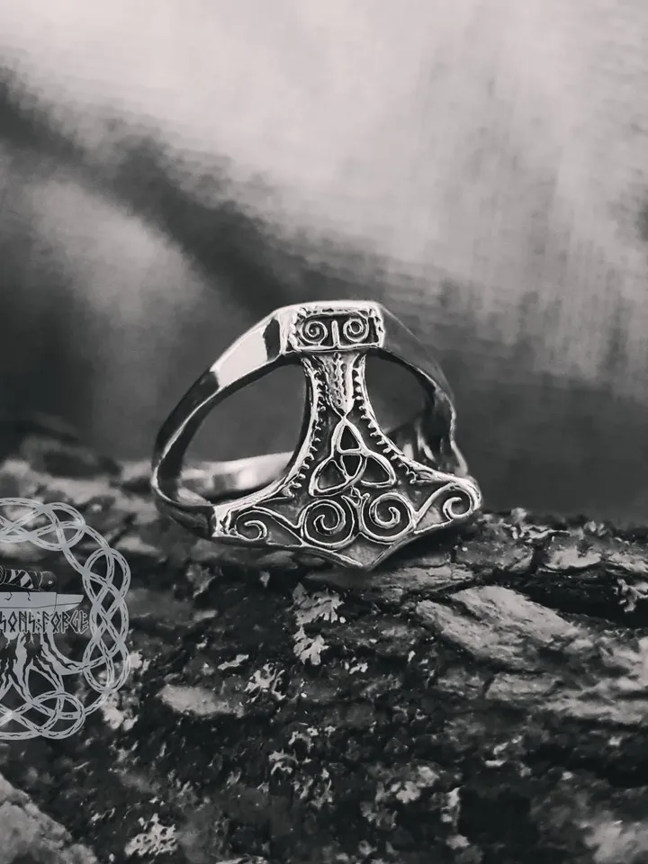 Thor Hammer Ring, Mjolnir Ring, Viking Ring, Sterling Silver Ring, Norse Ring, Viking Jewelry