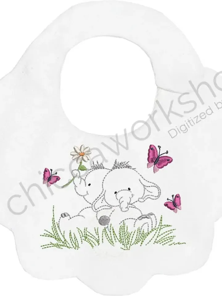 Coordinato Baby - Elefantini - Ricamo a macchina