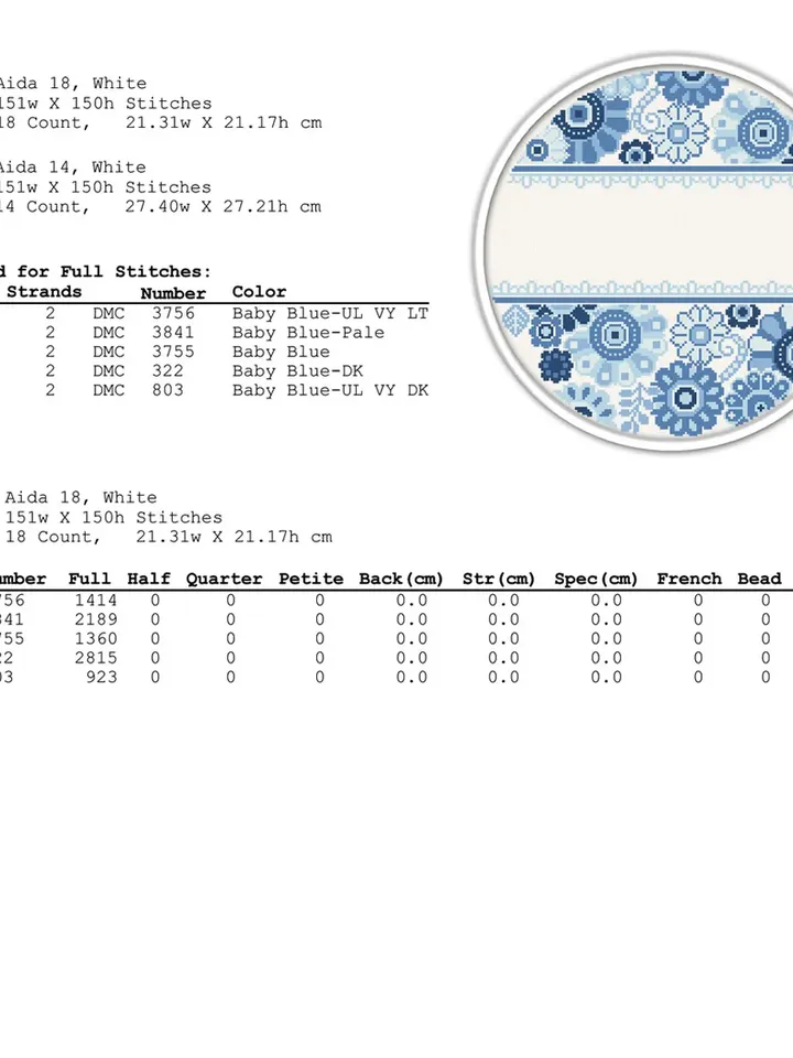 Traditional Cross Stitch Pattern. Flower Wreath cross stitch. Modern cross stitch.