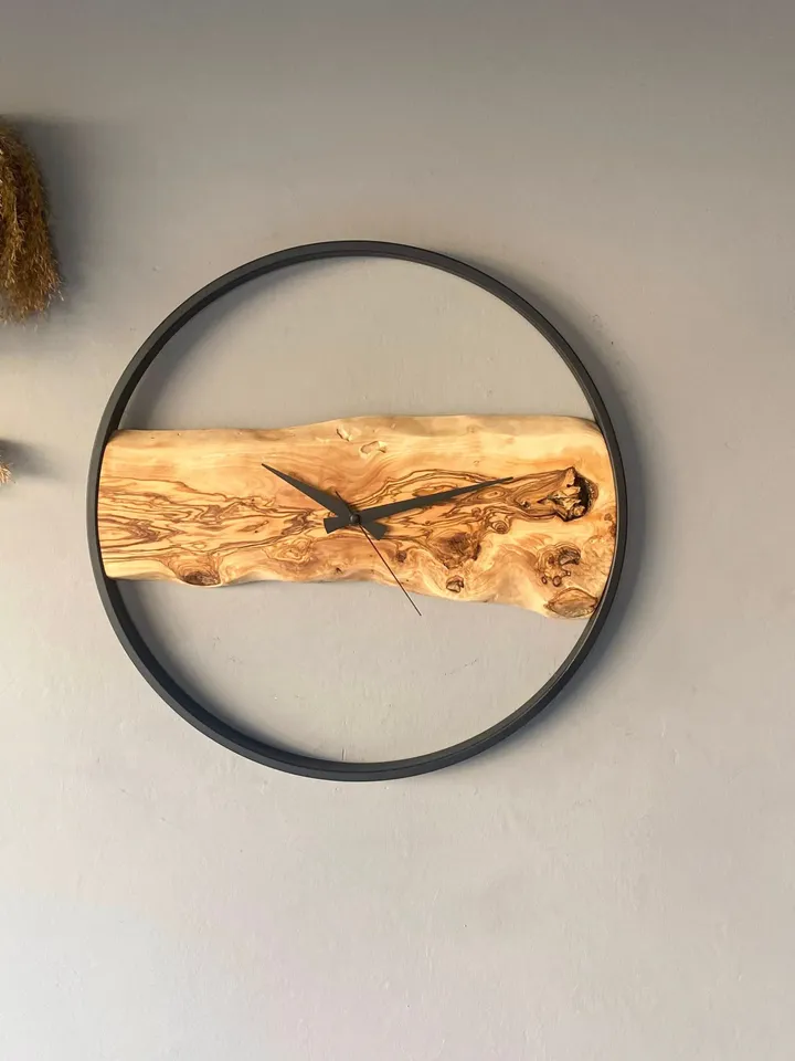 Made to Order Olive Wood Wall Clock, Custom Made Wood Wall Clock, Unique Wall Clock, Housewarming Gift First Home