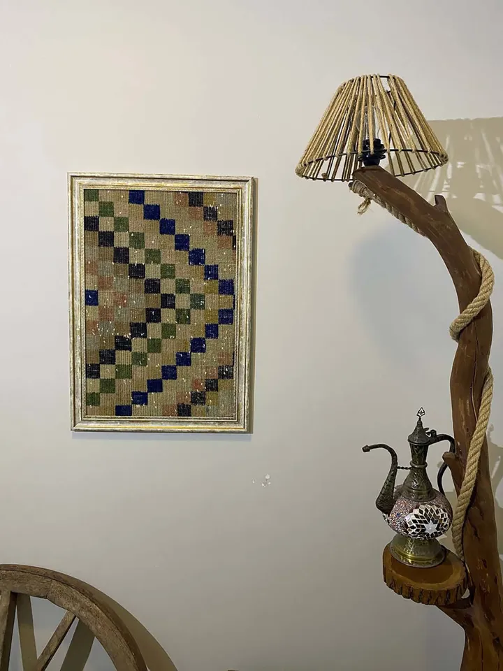 Vintage wall kilim art, unique hand-woven woolen kilim on the wall, home decor , 50x70 cm