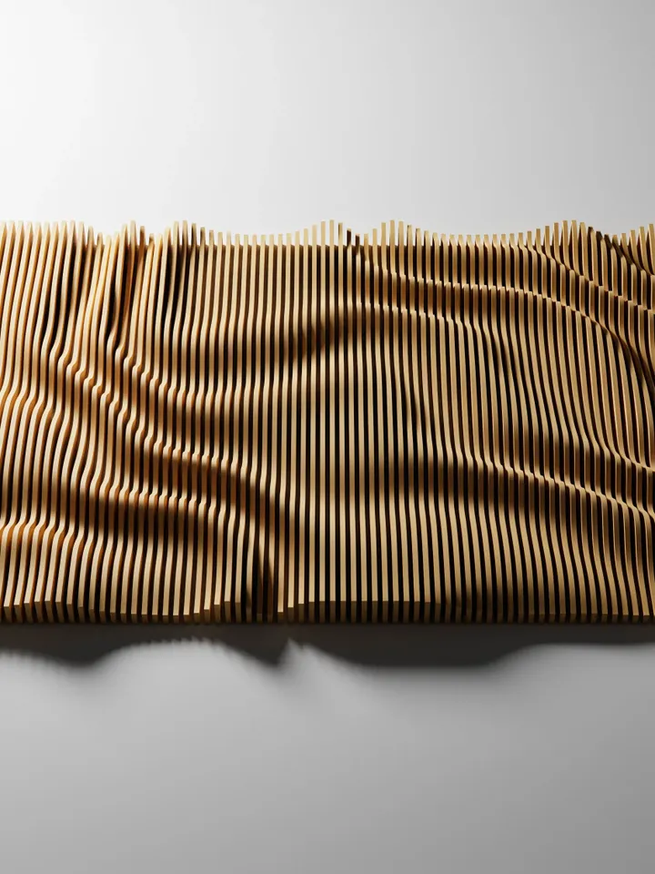 Parametric Wooden Wall Decor, wavy pattern, CNC files for cutting, PP2