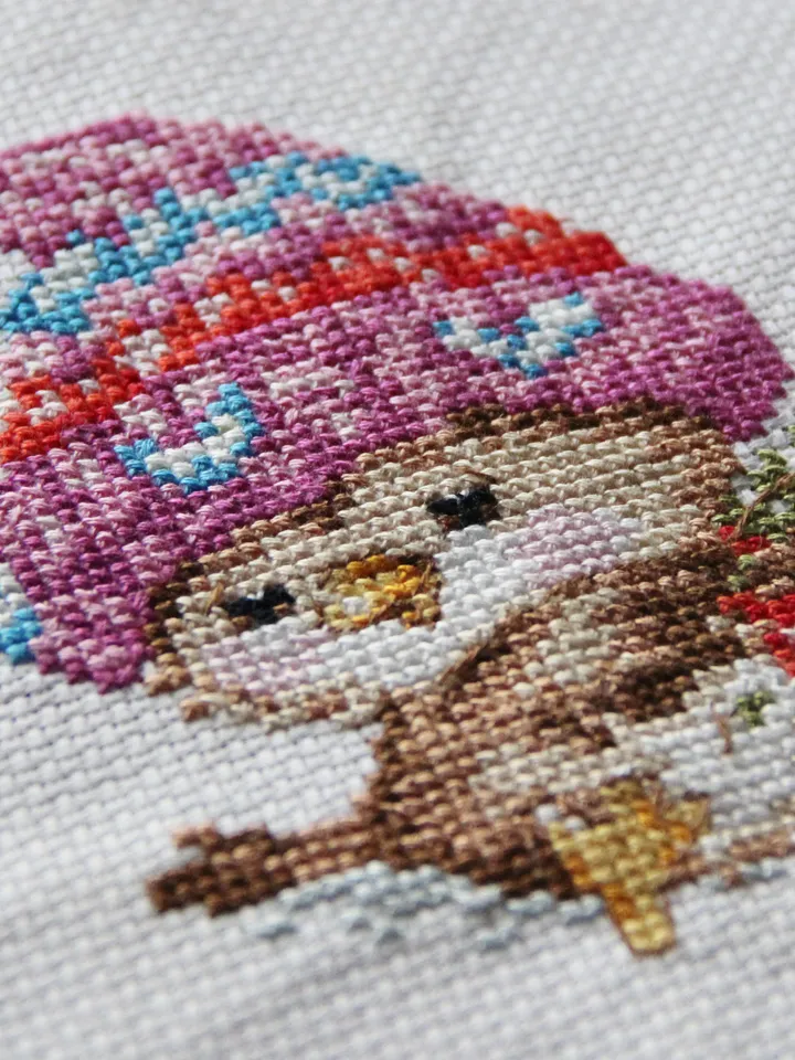 Sparrow picture. Framed cross stitch art