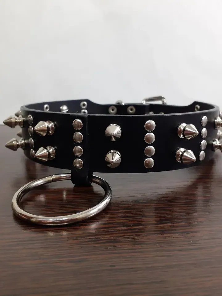 Luxury Gothic Spiked Choker - Quality Leather, 1.2" Wide
