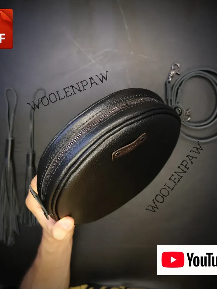 Lady's round bag - PDF leather pattern. BG21