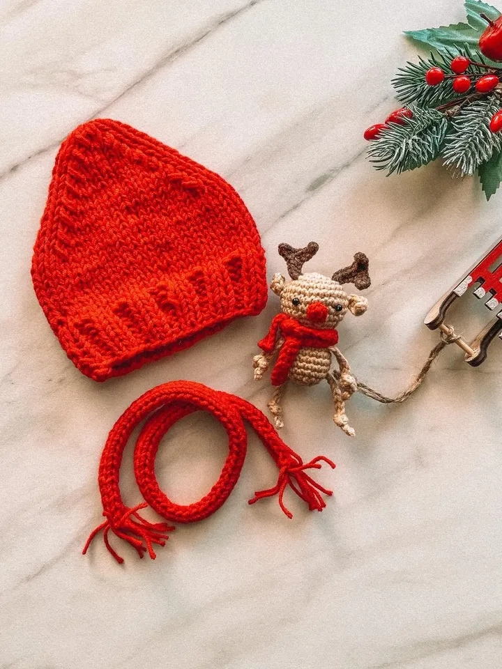 Blythe set reindeer red outfit doll