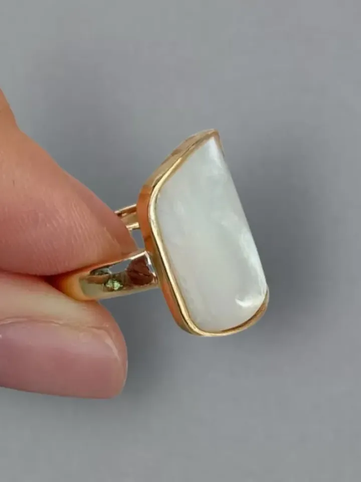 Mother of Pearl Ring, Pearl Ring, Pearl Ring Gold, Gold Pearl Ring, Adjustable Pearl Ring